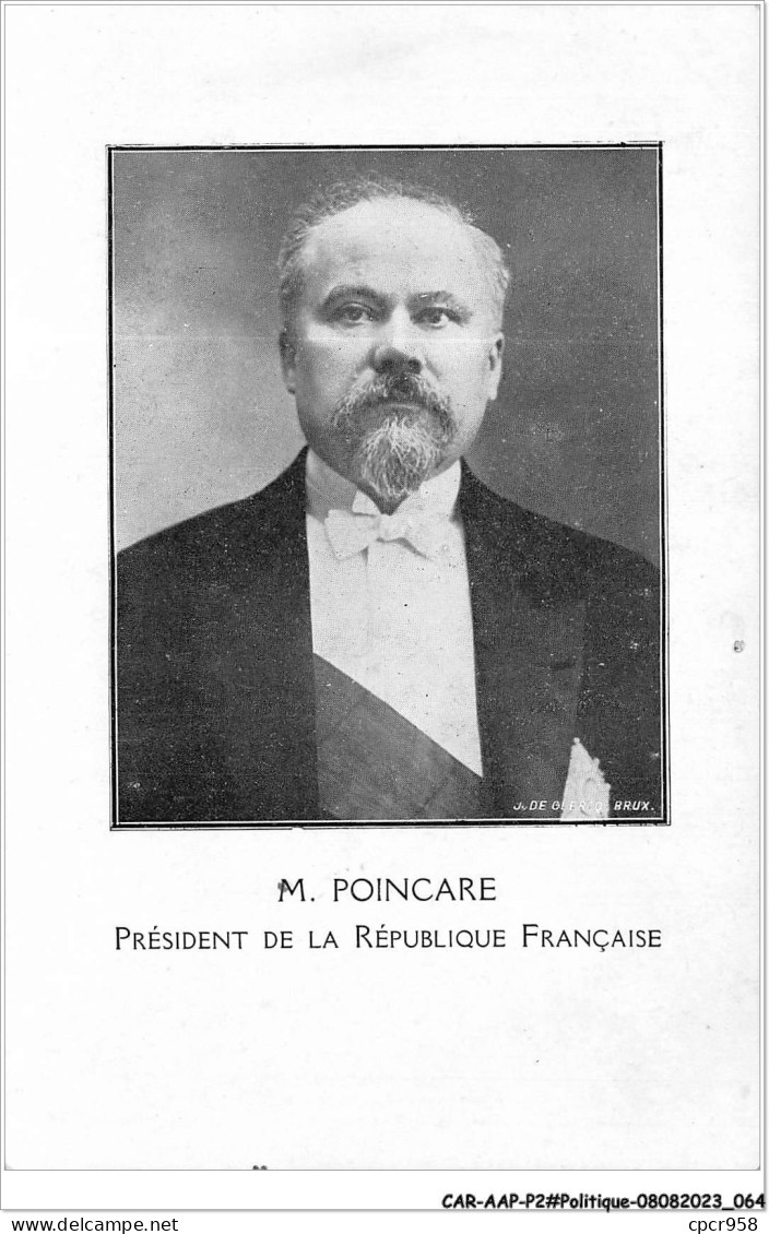 CAR-AAPP2-0115 - POLITIQUE - M Poincaré - Président De La République Française - Personnages