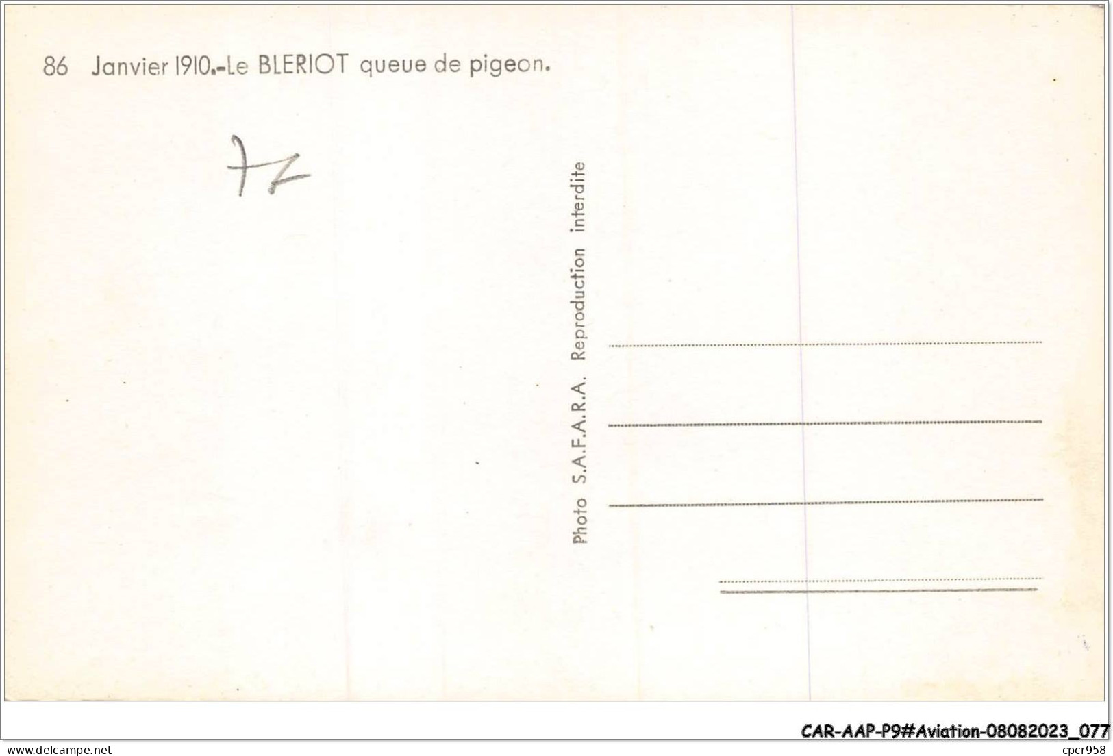 CAR-AAPP9-0743 - AVIATION - Janvier 1910 - Le Bleriot - Queue De Pigeon - ....-1914: Precursori