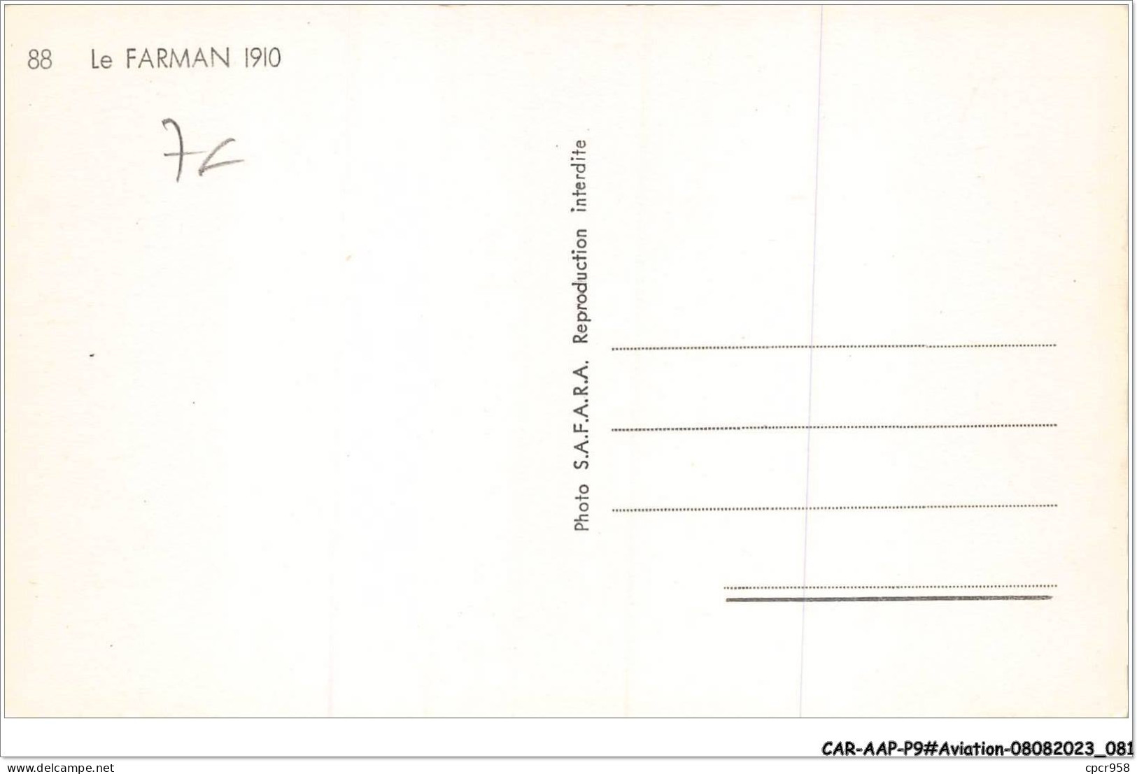 CAR-AAPP9-0745 - AVIATION - Le Farman 1910  - ....-1914: Précurseurs