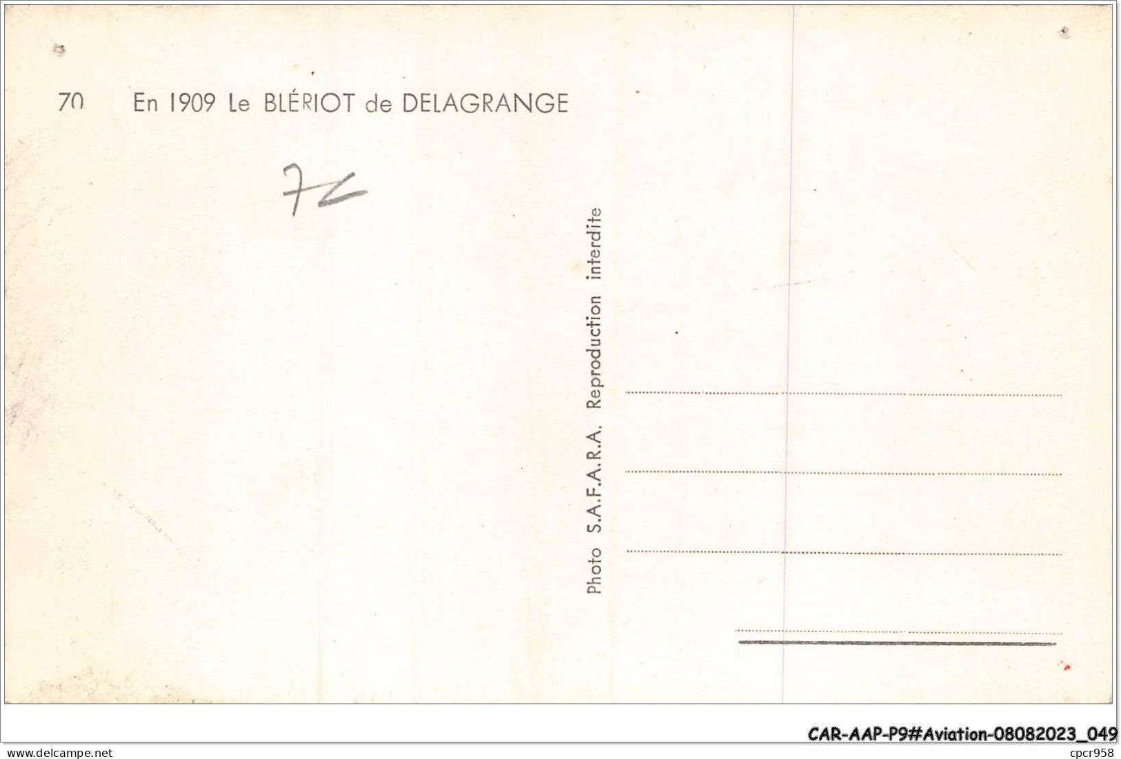CAR-AAPP9-0729 - AVIATION - En 1909 - Le Blériot De Delagrange - ....-1914: Précurseurs