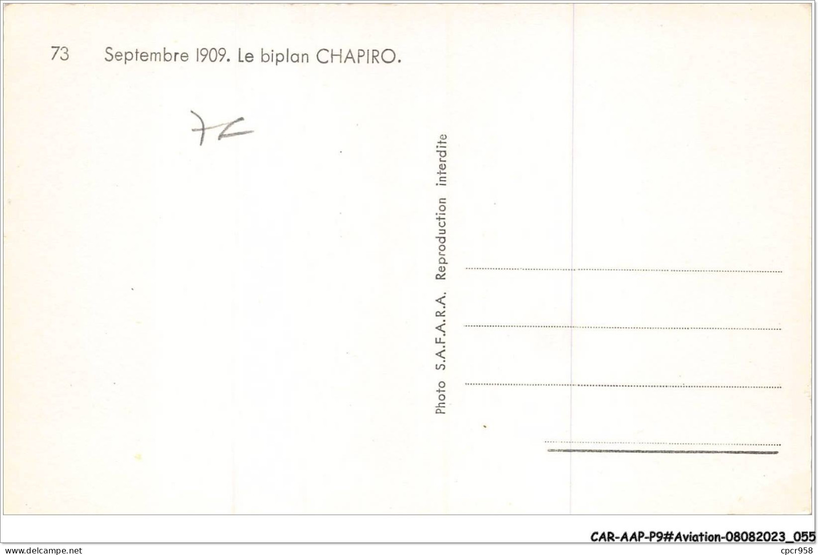 CAR-AAPP9-0732 - AVIATION - Septembre 1909 - Le Biplan Chapiro - ....-1914: Precursors