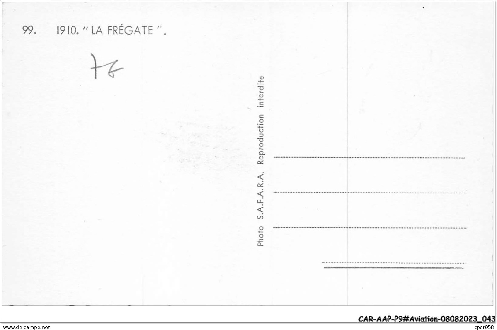 CAR-AAPP9-0726 - AVIATION - 1910 - La "frégate" - ....-1914: Précurseurs