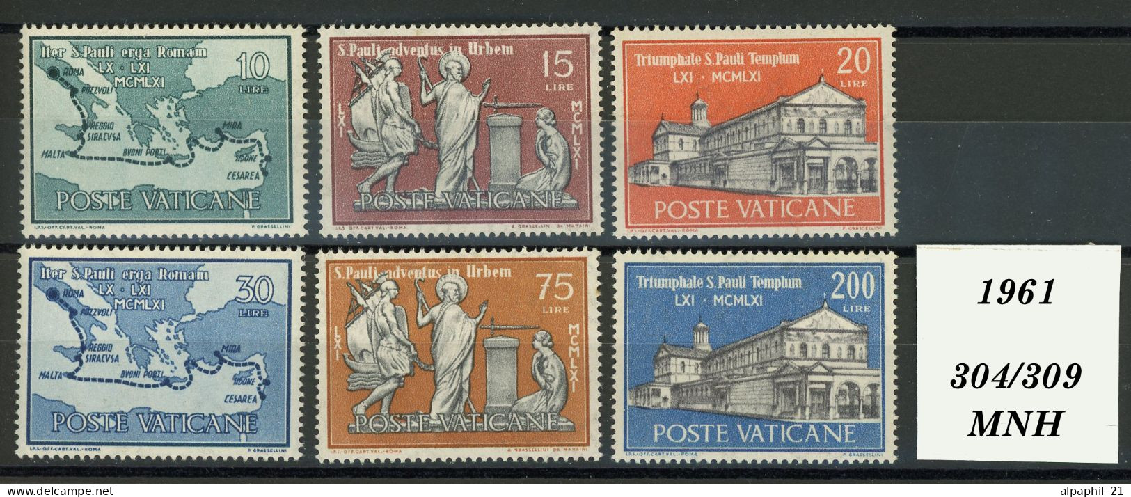 Città Del Vaticano: Travel From Caesarea, 1961 - Unused Stamps