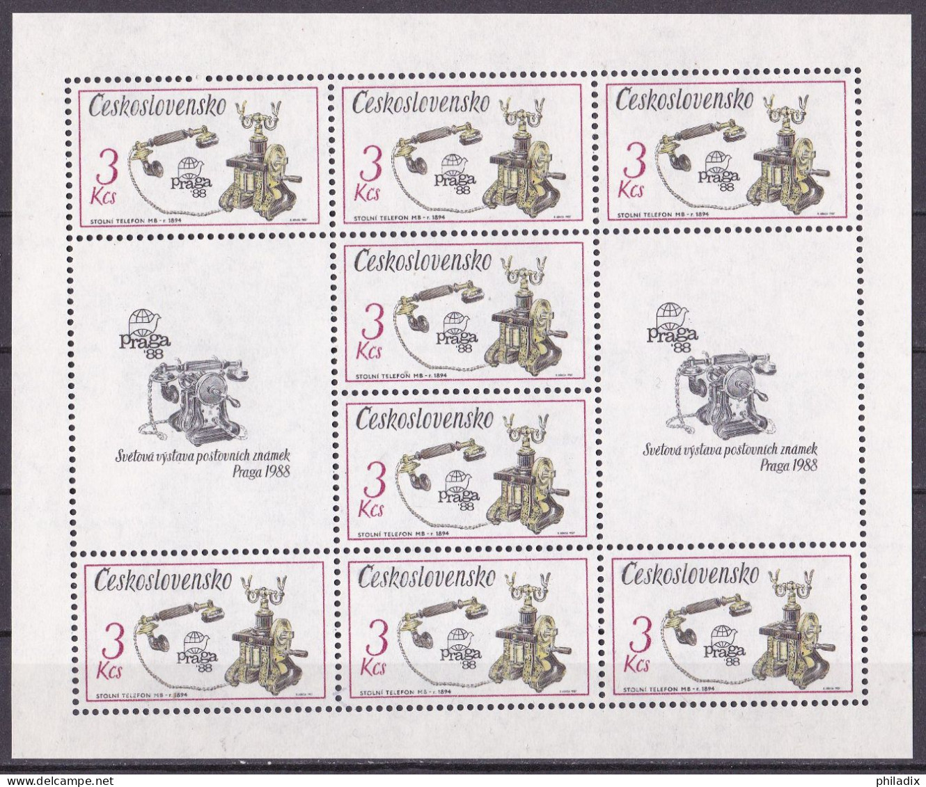 Tschechoslowakei Kleinbogen Von 1987 **/MNH (DKM1-18/1) - Neufs