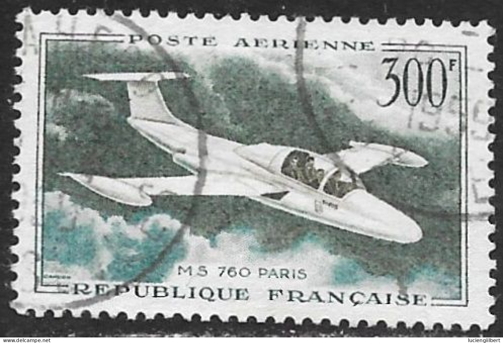 TIMBRE PA N° 35  -  POSTE AERIENNE  -   MS 760 PARIS  -  OBLITERE  - 1958 - 1927-1959 Afgestempeld