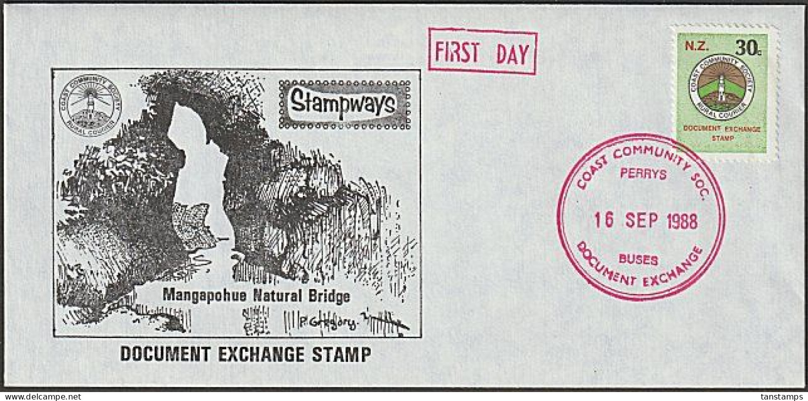 NEW ZEALAND DOCUMENT EXCHANGE 1988 STAMPWAYS FDC - FDC