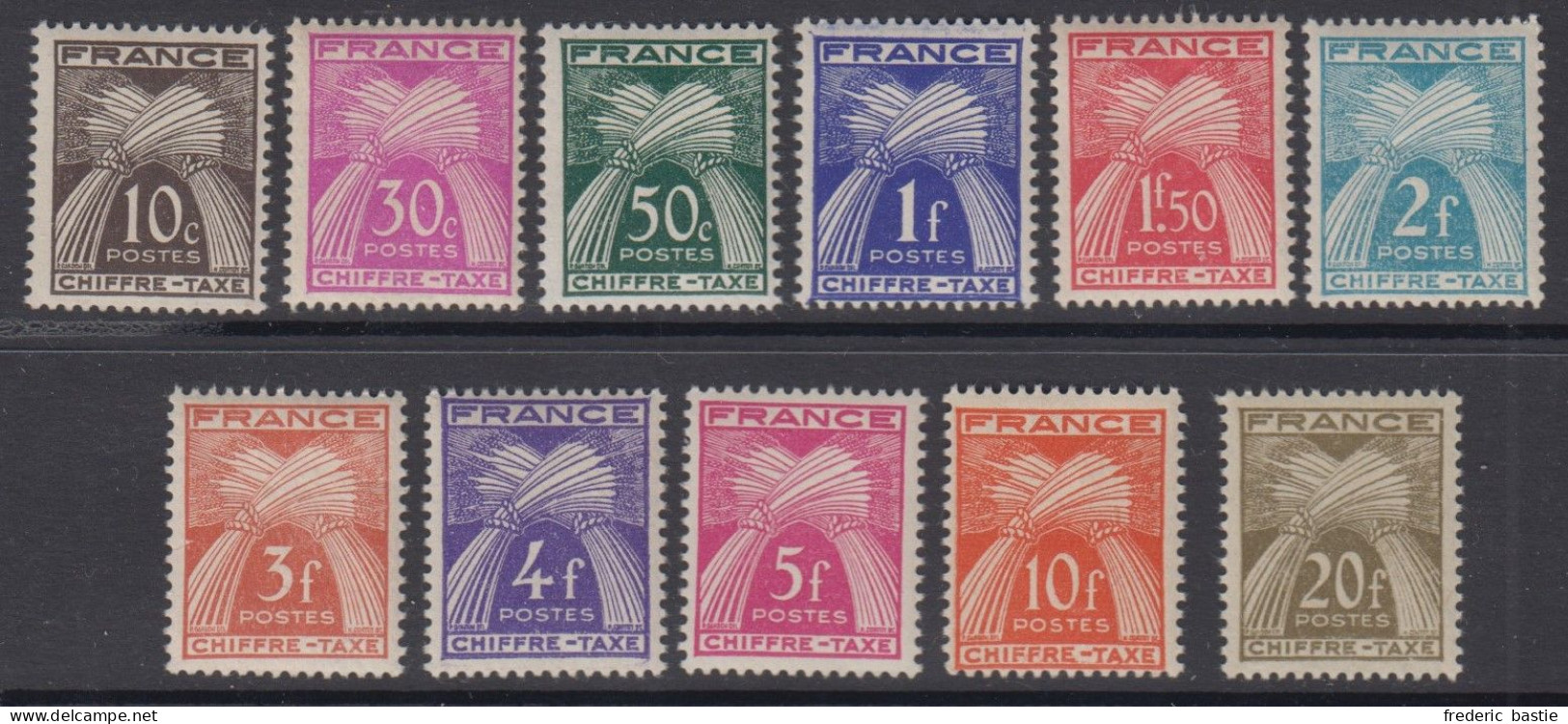 France Taxe  Série N° 67 à 77 * *  -- Cote : 26 € - 1859-1959 Postfris