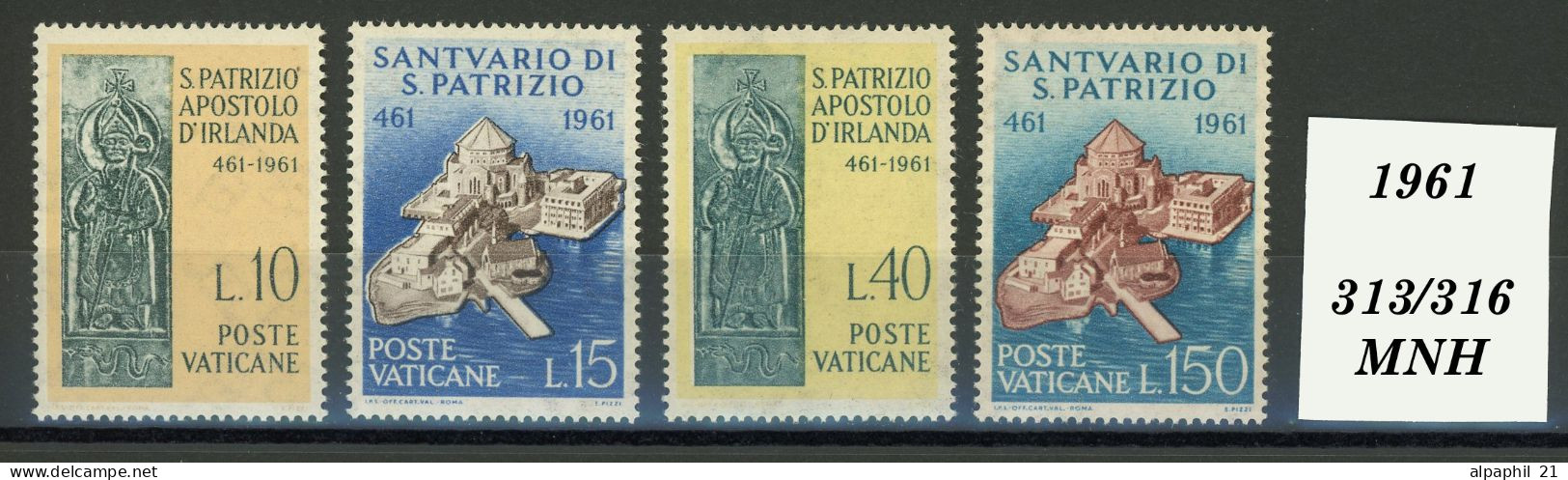 Città Del Vaticano: St. Patrick's Sanctuary, Lough Derg, 1961 - Unused Stamps