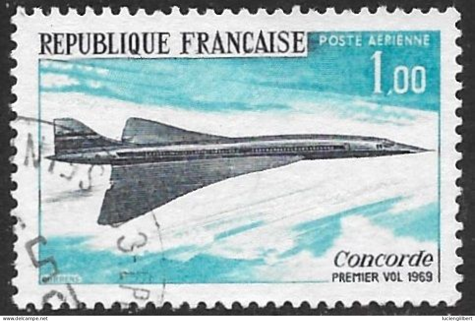 TIMBRE PA N° 43  -  POSTE AERIENNE  -   CONCORDE 1ER VOL 1969  -  OBLITERE  - 1969 - 1960-.... Afgestempeld