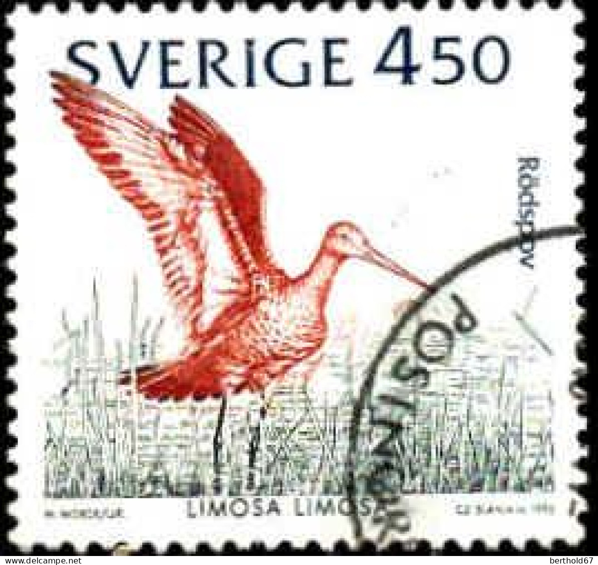 Suède Poste Obl Yv:1725 Mi:1743 Limosa Limosa (TB Cachet Rond) - Gebruikt