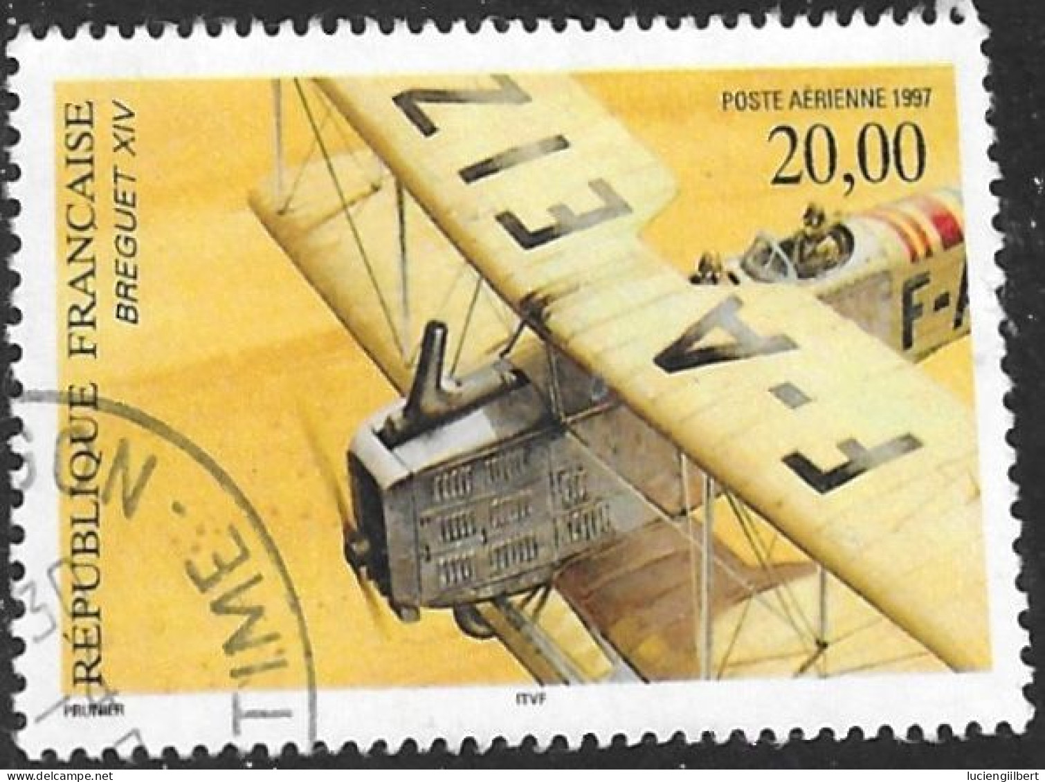 TIMBRE PA N° 61  -  POSTE AERIENNE  -   BREGUET XIV  -  OBLITERE  - 1987 - 1960-.... Used