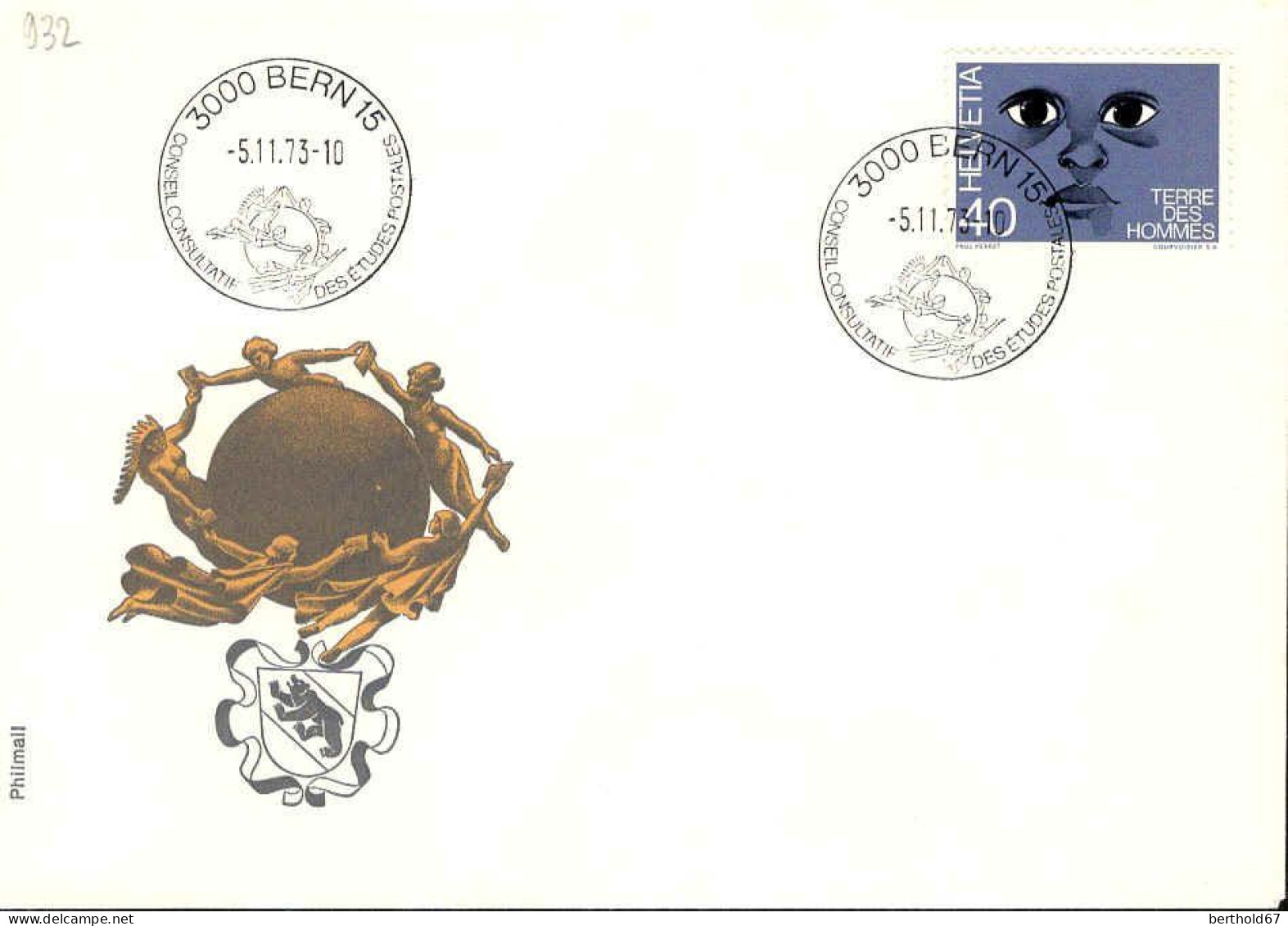 Suisse Poste Obl Yv: 932 Conseil Consultatif Des Etudes Postales (TB Cachet à Date) 5-11-73 - Covers & Documents