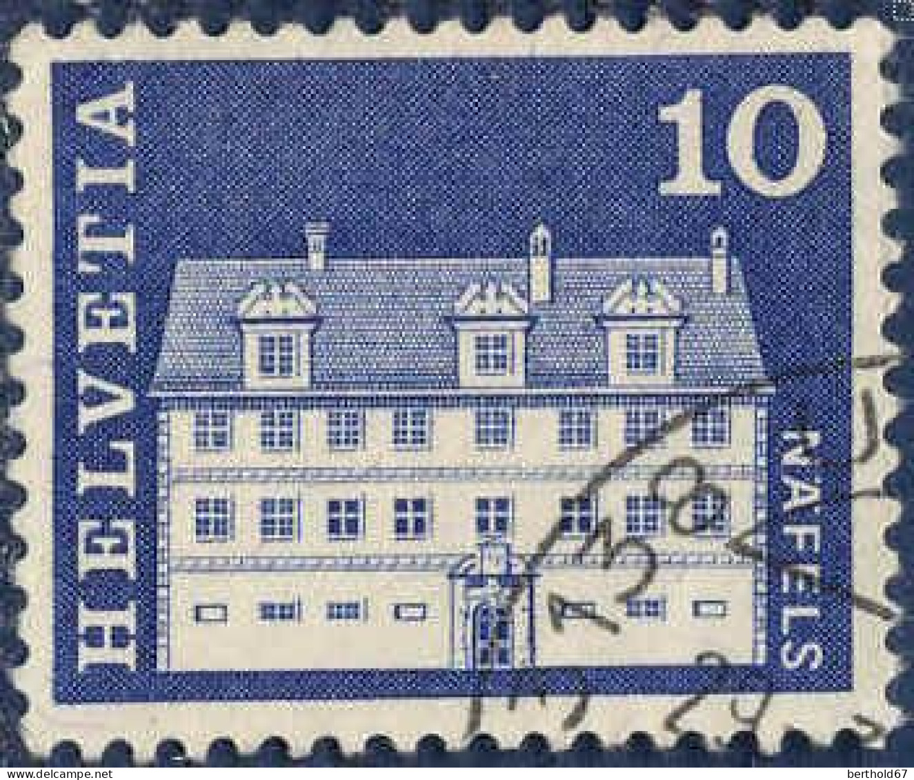 Suisse Poste Obl Yv: 816 Mi:879 Palais Freuler Nafels (Beau Cachet Rond) - Storia Postale