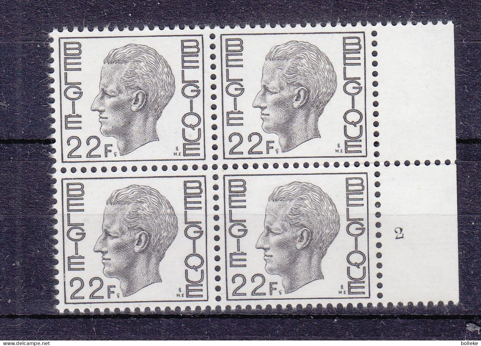 Belgique - COB 1722 ** - Bloc De 4 Avec Numéro De Planche 2 - Valeur Faciale = 2,20 € - - Unused Stamps