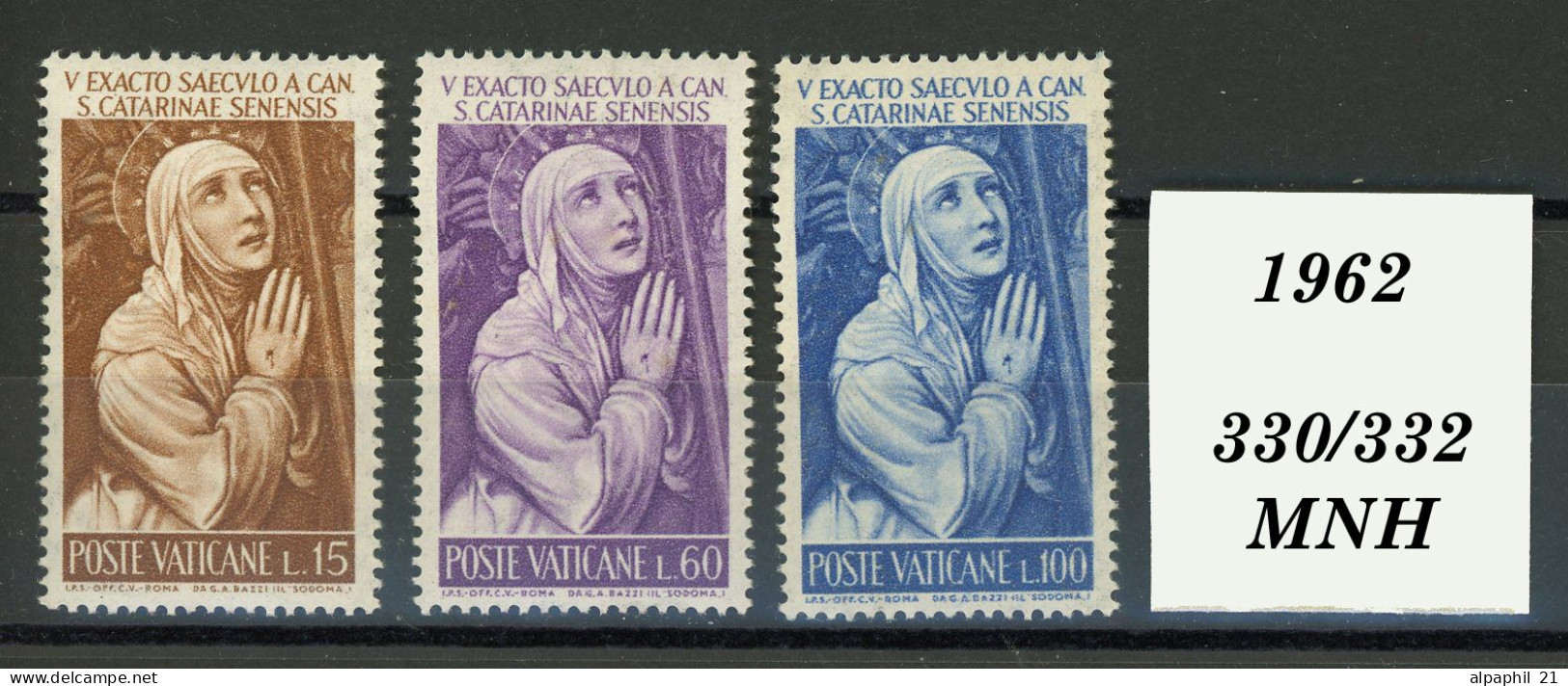 Città Del Vaticano: St. Catherine Of Siena, 1962 - Unused Stamps