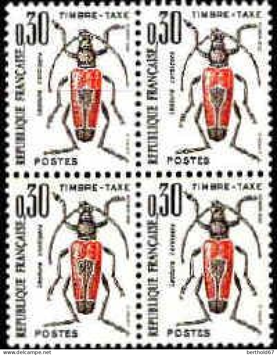 France Taxe N** Yv:109/112 Insectes (Bloc De 4) - 1960-.... Mint/hinged