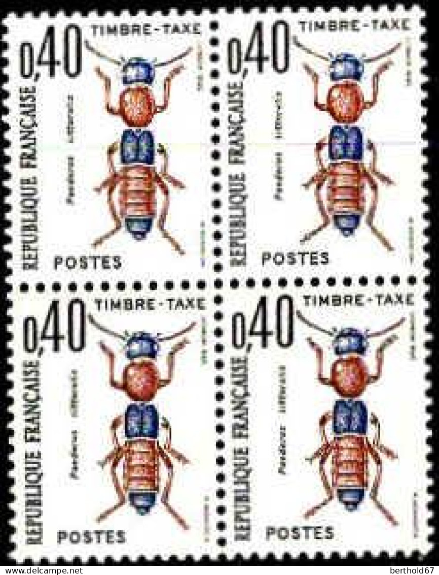 France Taxe N** Yv:109/112 Insectes (Bloc De 4) - 1960-... Ungebraucht