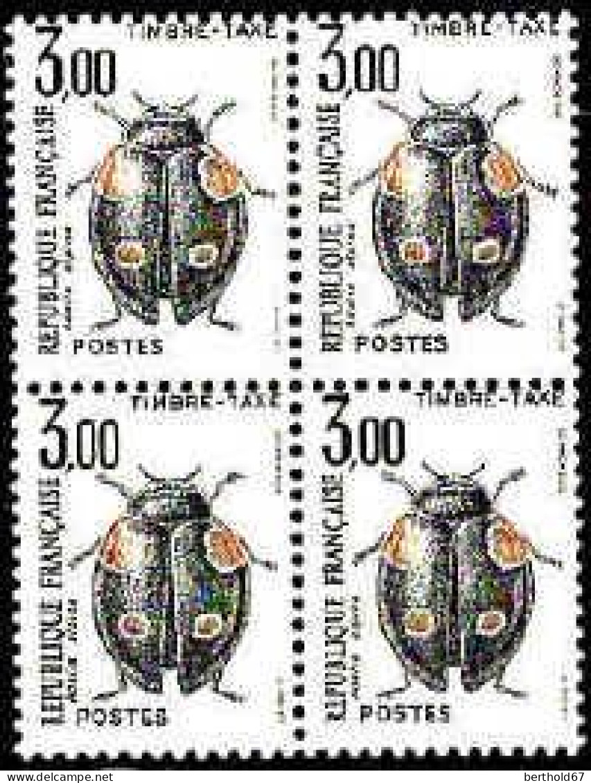 France Taxe N** Yv:109/112 Insectes (Bloc De 4) - 1960-.... Neufs