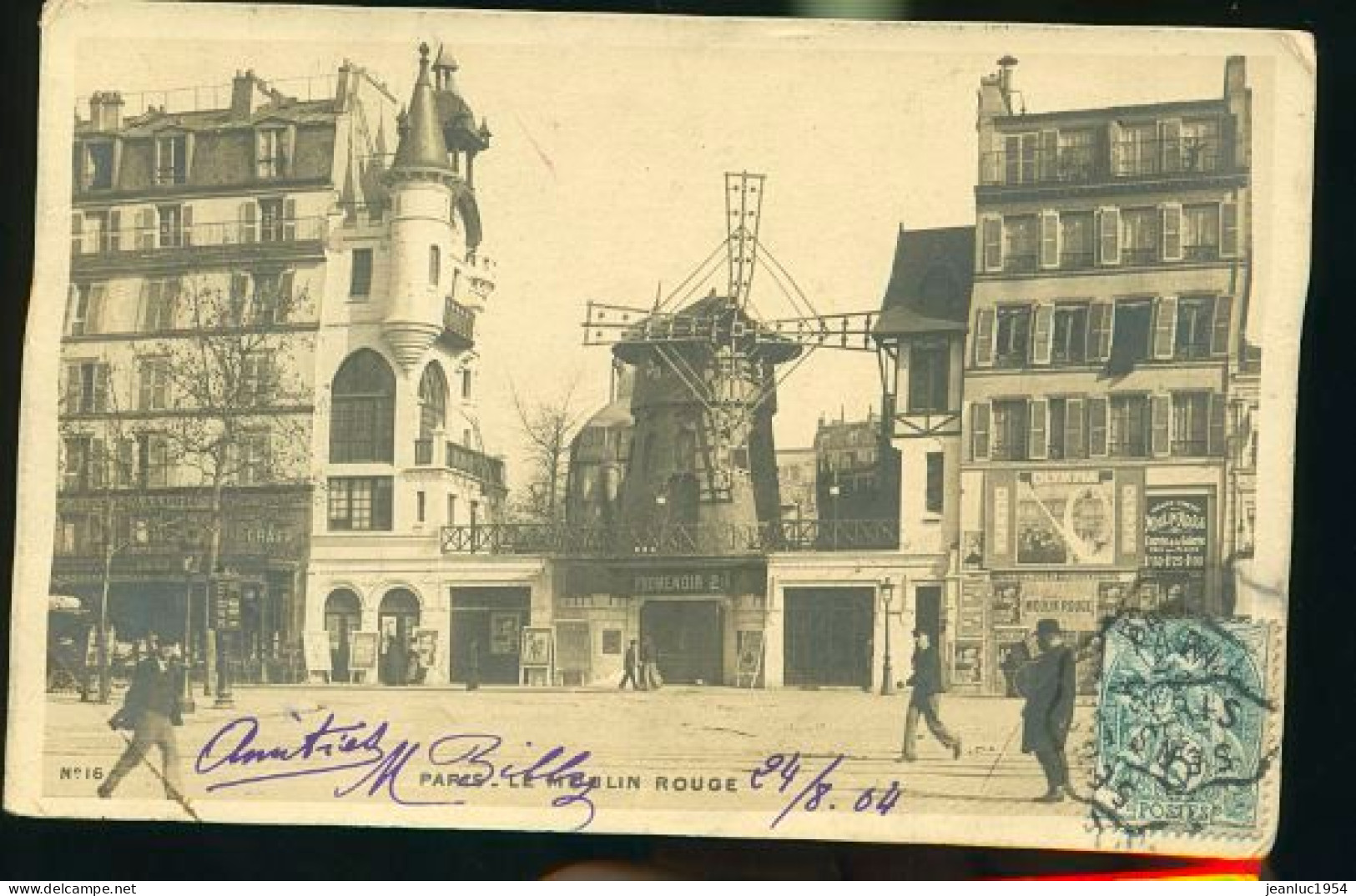 PARIS LE MOULIN ROUGE RARE PHOTO CARTE DE 1904   (    Mes Cartes Ne Sont Pas Jaunies ) - Cafés, Hotels, Restaurants