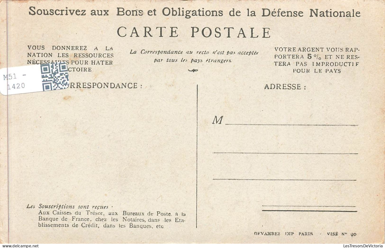 MILITARIA - On Les Aura! Souscrivez Aux Bons De La Défense Nationale  - Colorisé - Carte Postale Ancienne - Other & Unclassified