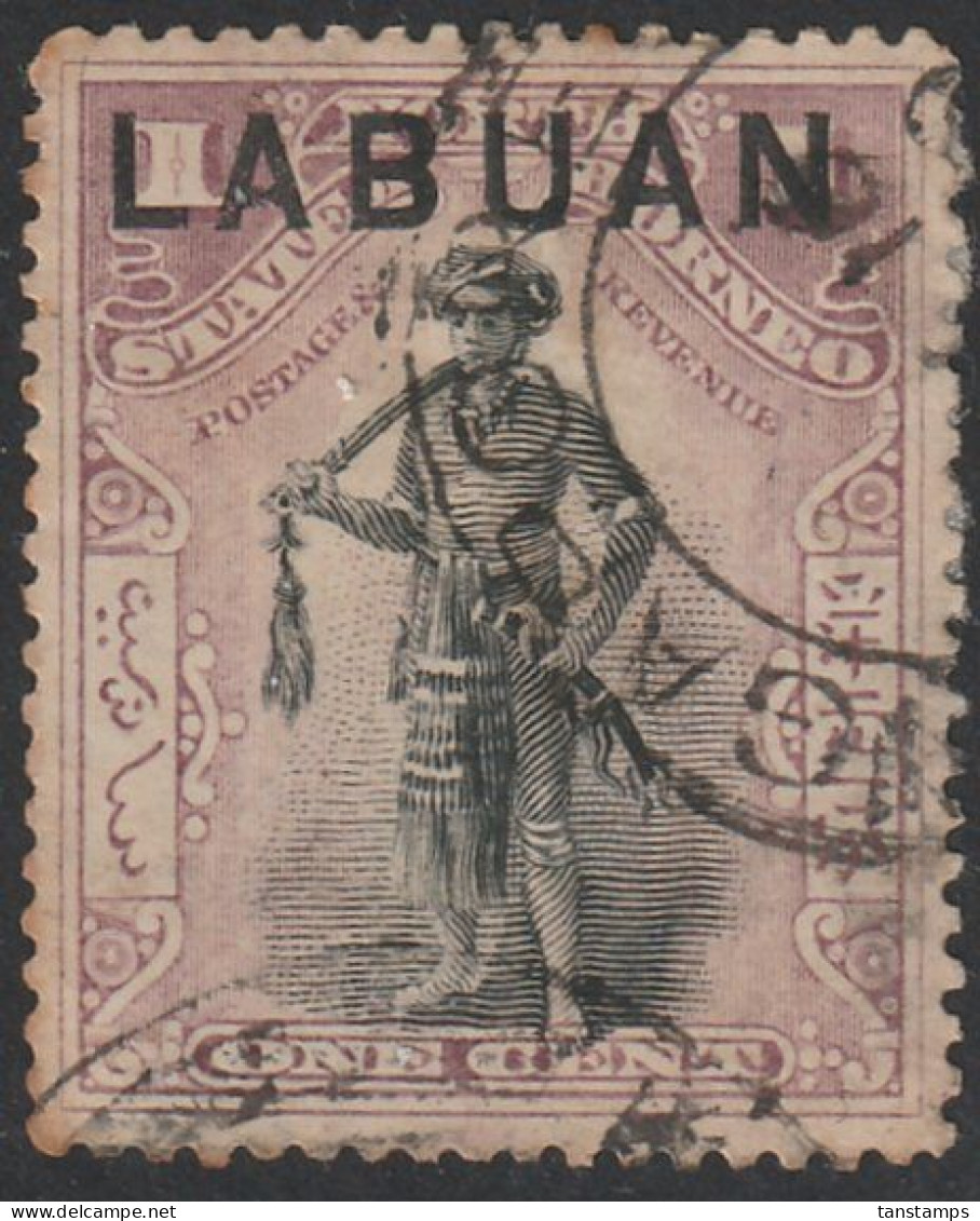 Labuan 1c Dyak Chief SG89 Singapore CDS - North Borneo (...-1963)