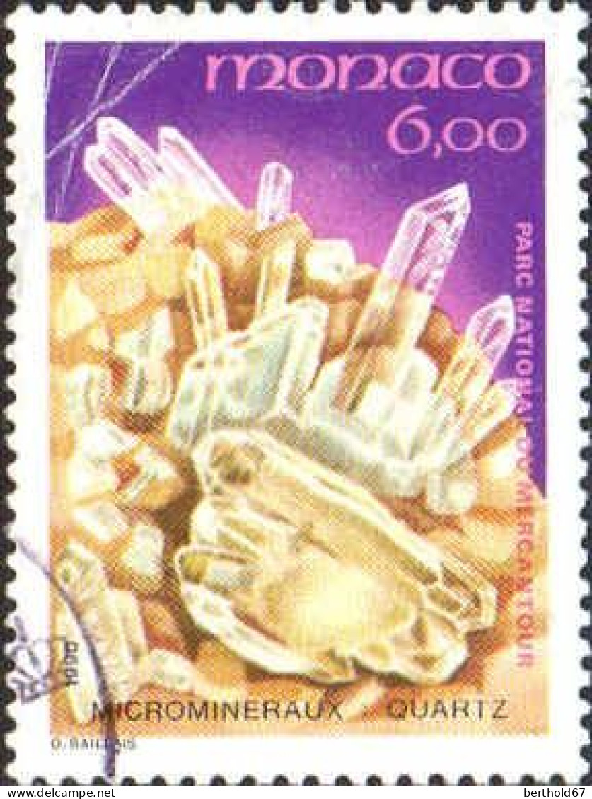 Monaco Poste Obl Yv:1735 Mi:1972 Quartz Griffé Ht Gauche (cachet Rond) - Used Stamps