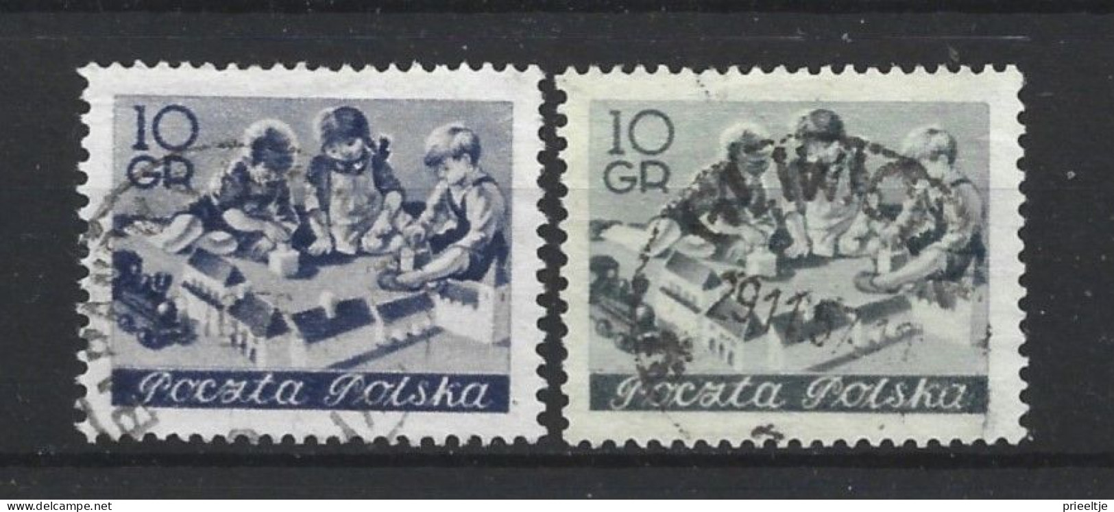 Poland 1954 School + Different Colour Y.T. 736+a (0) - Used Stamps