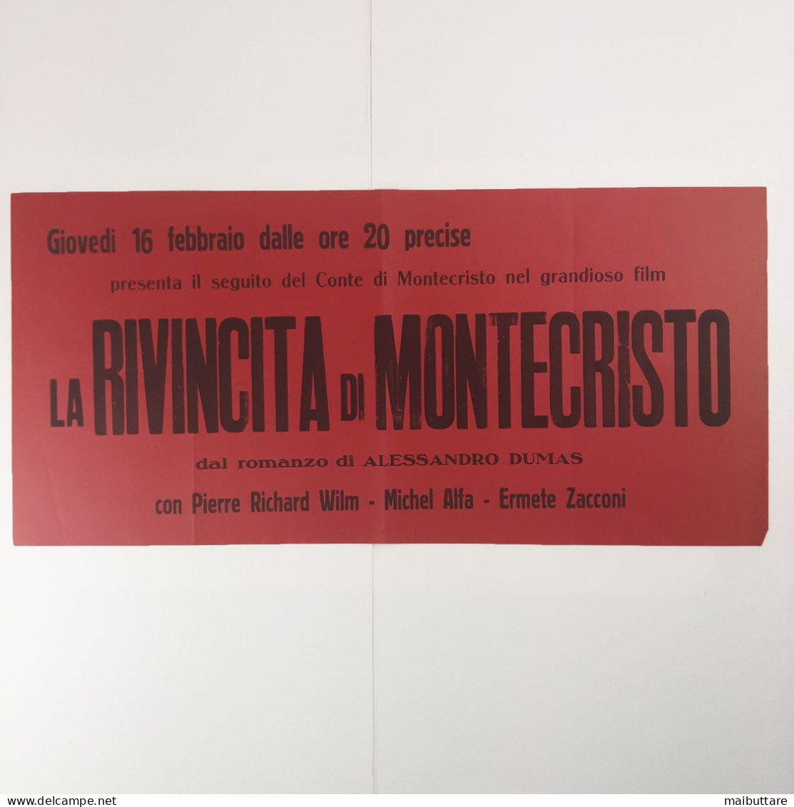 Manifesto Poster Pubblicitario Del Film "La Rivincita Di Montecristo" Dal Romanzo Di Alessandro Dumas. - Affiches