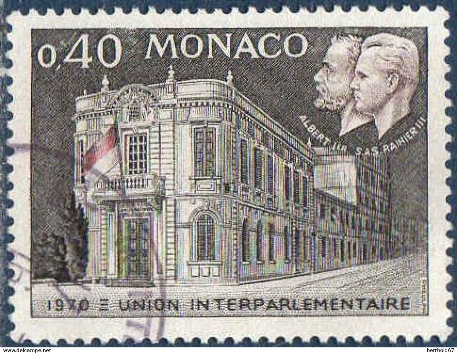 Monaco Poste Obl Yv: 828 Mi:958 Albert Ier & Rainier III (TB Cachet Rond) - Gebruikt