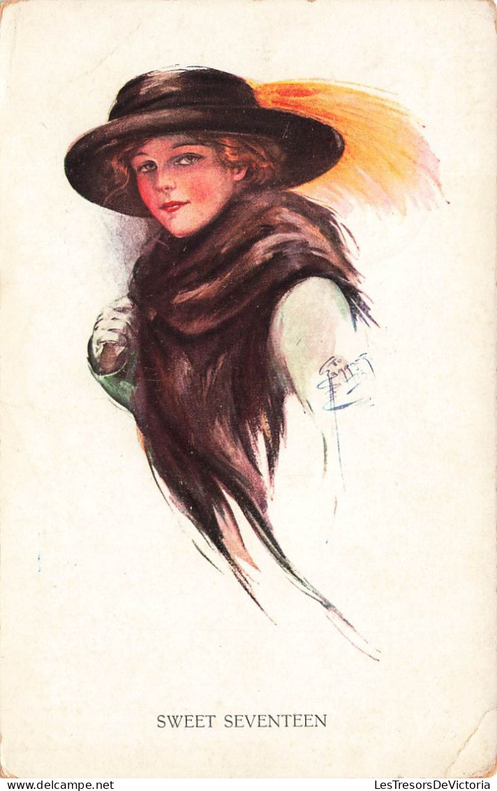 ILLUSTRATEURS - SIGNES - Sweet Seventeen - Barber Court - Une Femme - Carte Postale Ancienne - Barber, Court