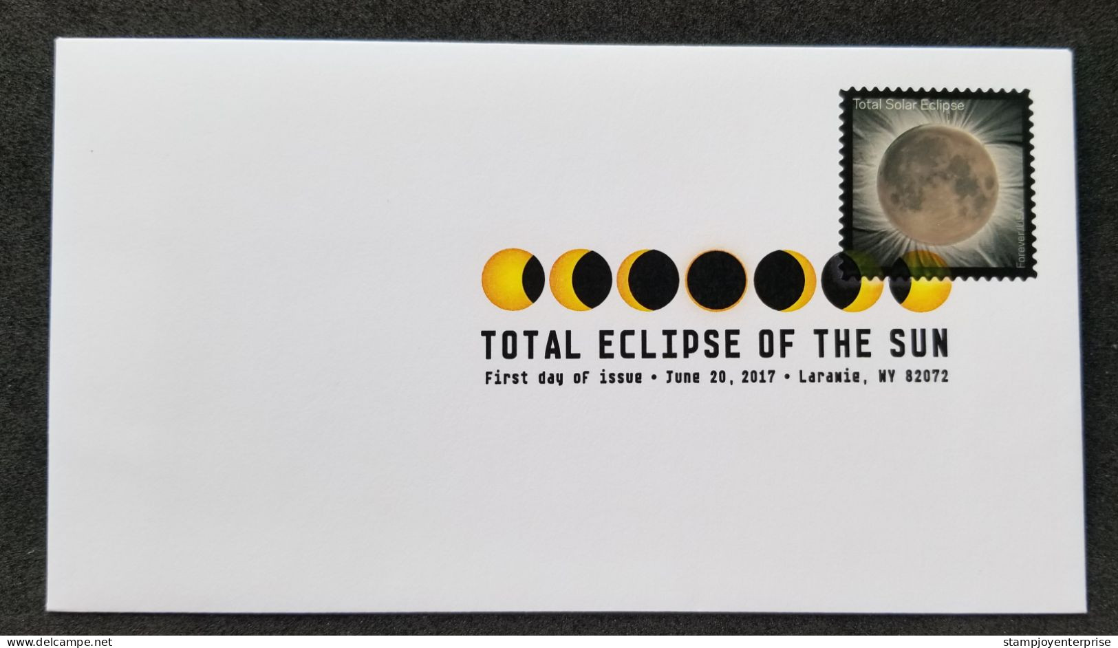 USA US Total Eclipse Of The Sun 2017 Solar Space Astronomy (stamp FDC) *color Postmark - Brieven En Documenten