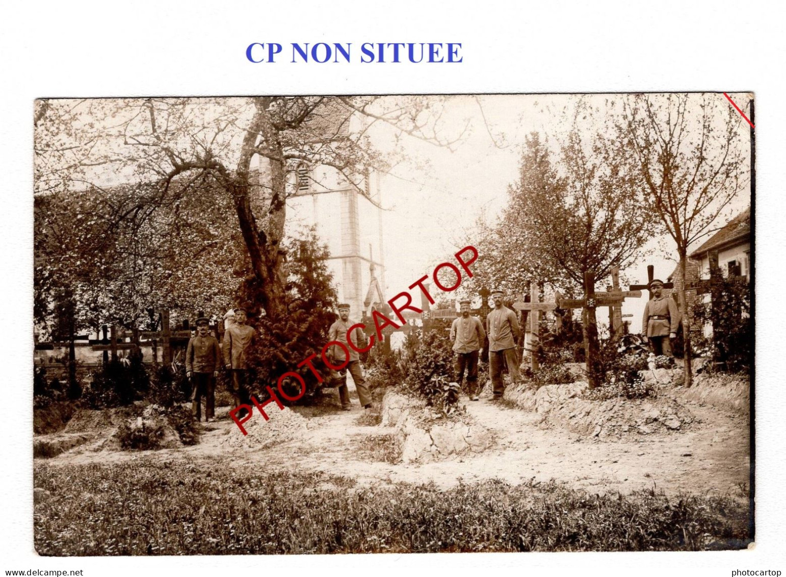 CP NON SITUEE-TOMBES-Cimetiere-CARTE PHOTO Allemande-GUERRE 14-18-1 WK-Militaria-Feldpost- - War Cemeteries