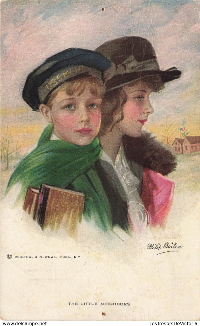 ILLUSTRATEURS - SIGNES - The Little Neighbords - Boileau Philp - Un Garçon - Une Jeune Fille - Carte Postale Ancienne - Boileau, Philip