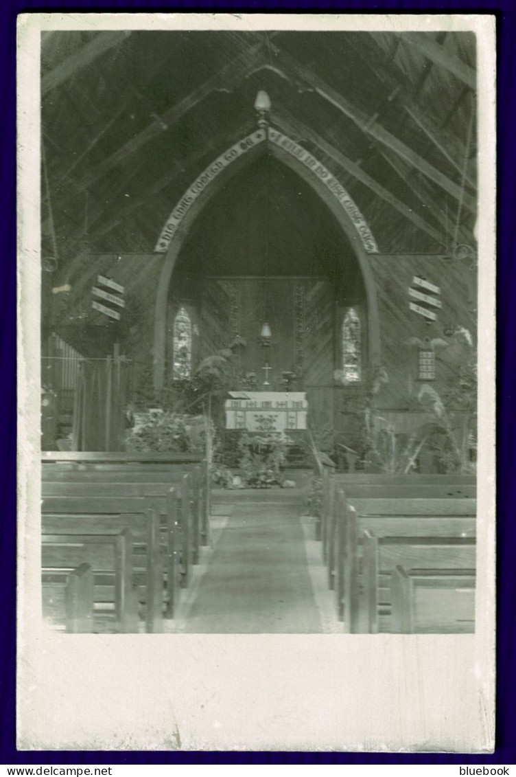 Ref 1641 - Early Real Photo Postcard - Interior Of New Zealand Church - Kaikoura Area? - Neuseeland