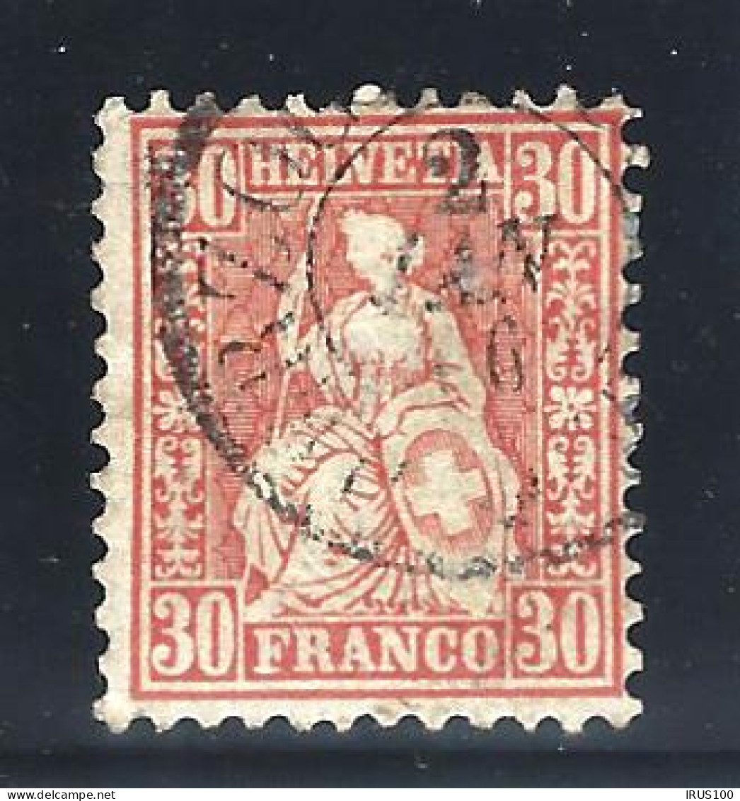 SUISSE - 1862 - Y&T N° 38 - OBLITÉRÉ - Usati