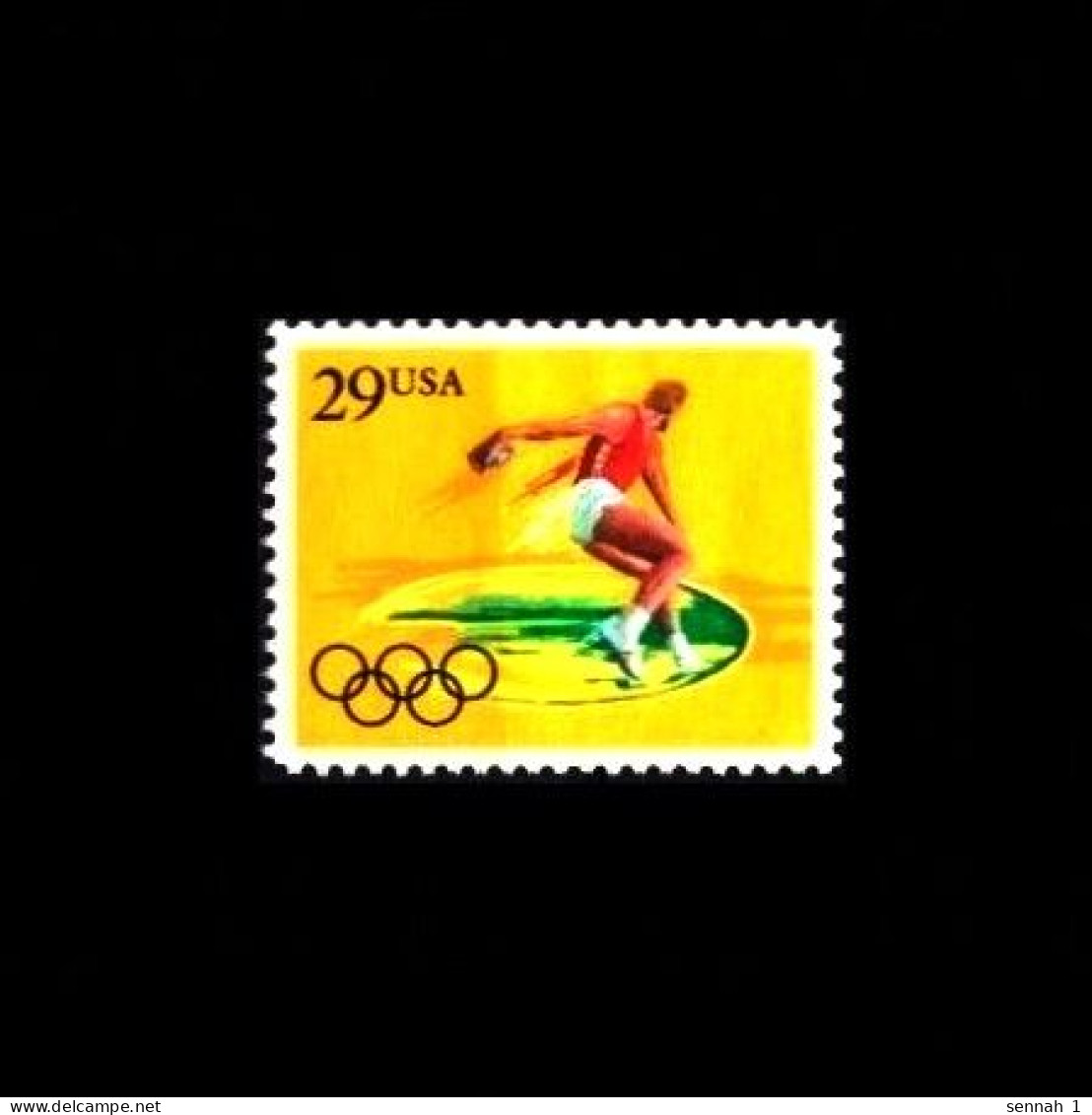 USA: 'Olympische Spiele – Diskuswerfen, 1991' / 'Barcelona Olympics – Discus', Mi. 2156; Yv. 1958; Sc. 2554; SG 2596 [*] - Used Stamps