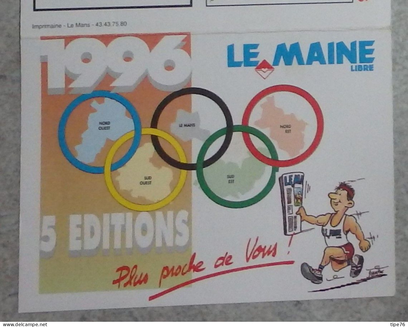 Petit Calendrier De Poche 1996 Journal Le Maine Libre - Le Mans La Flèche Mamers Sablé La Ferté Bernard Chateau Du Loir - Petit Format : 1991-00