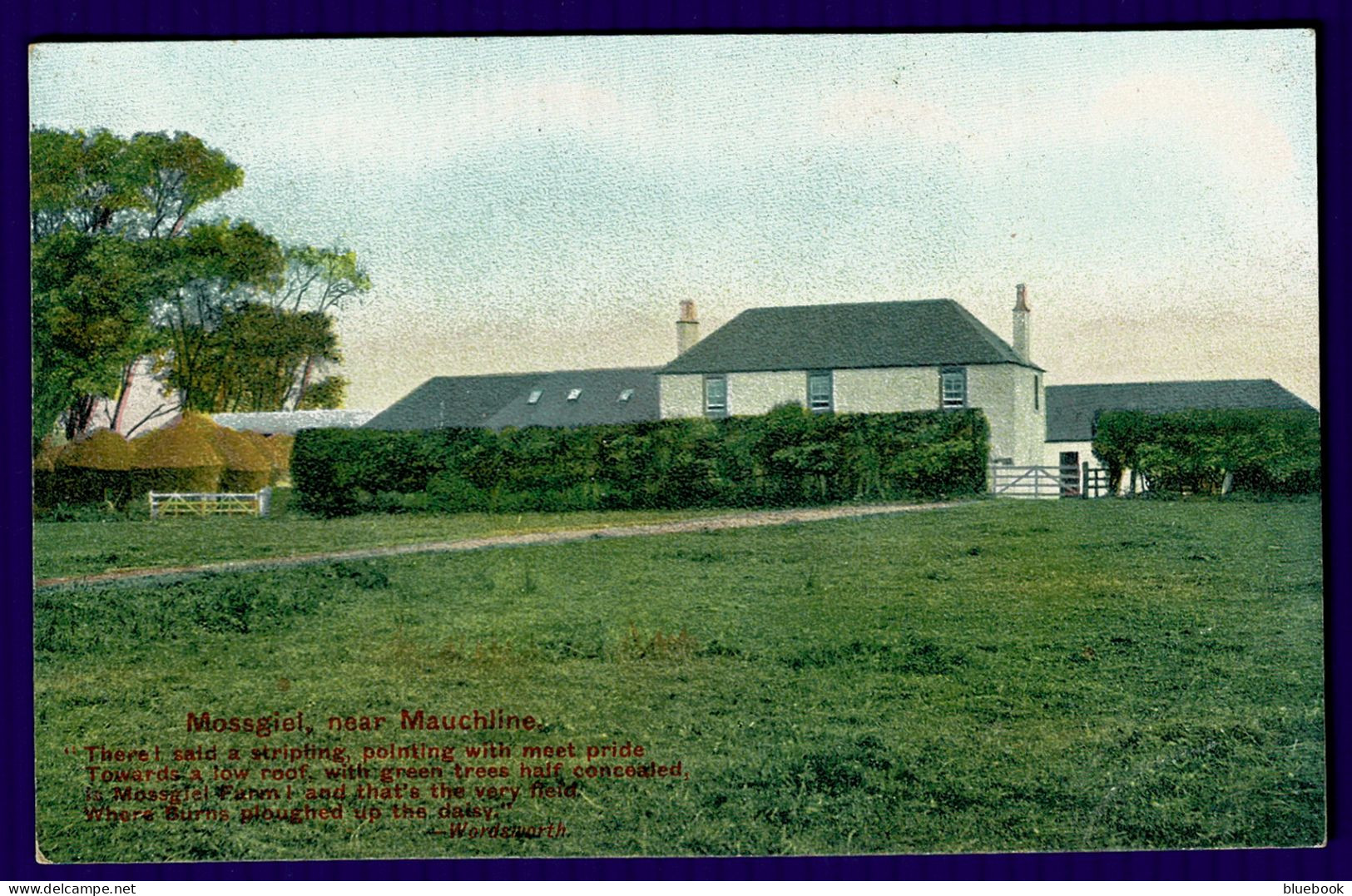 Ref 1641 - Early Postcard - Poem By Wordsworth - Mossgiel Farm Mauchline - Ayrshire Scotland - Ayrshire