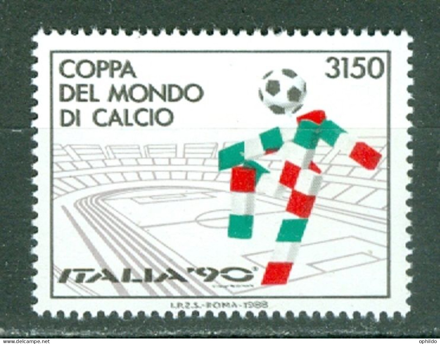 Italie   Yvert  1782  * *  TB  Sport Football  - 1981-90:  Nuevos