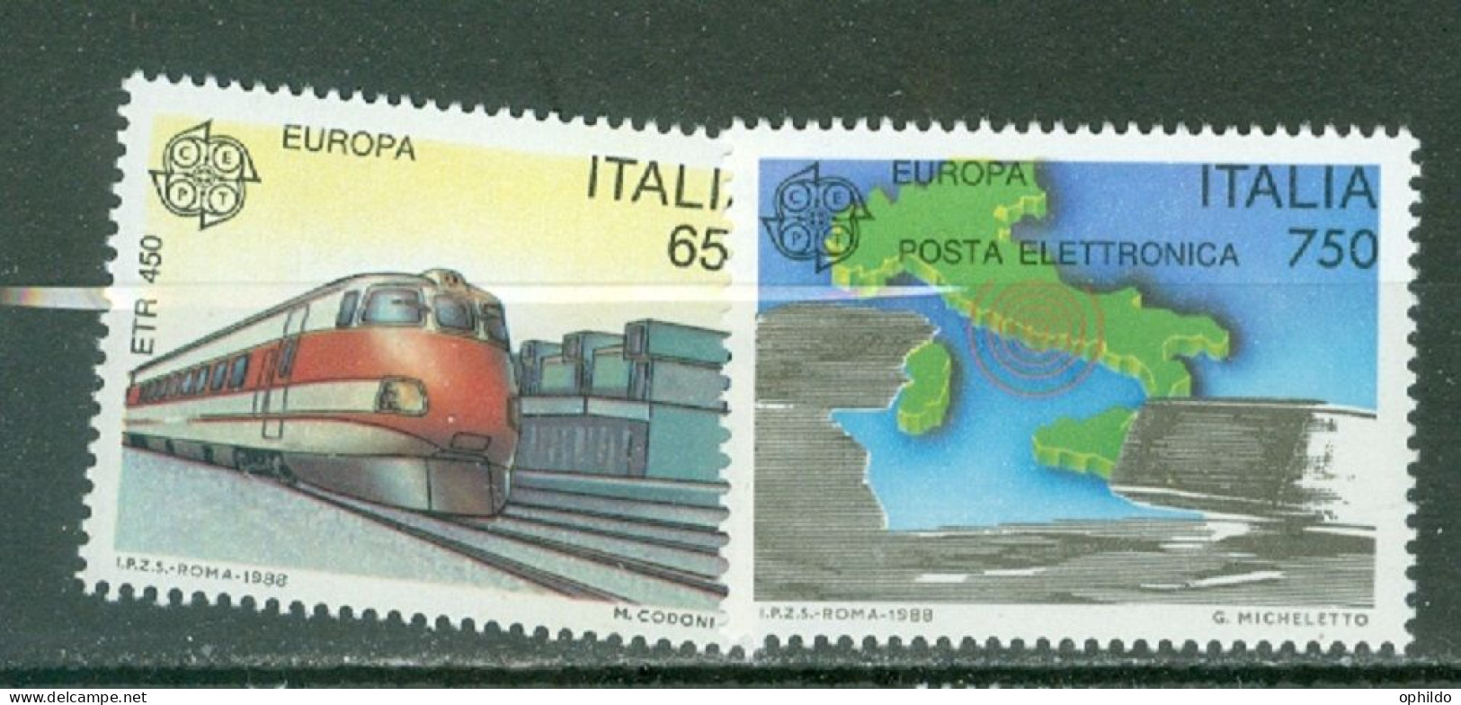 Italie   Yvert  1775/1776 * *  TB  Europa Dont Train  Locomotive   - 1981-90: Mint/hinged