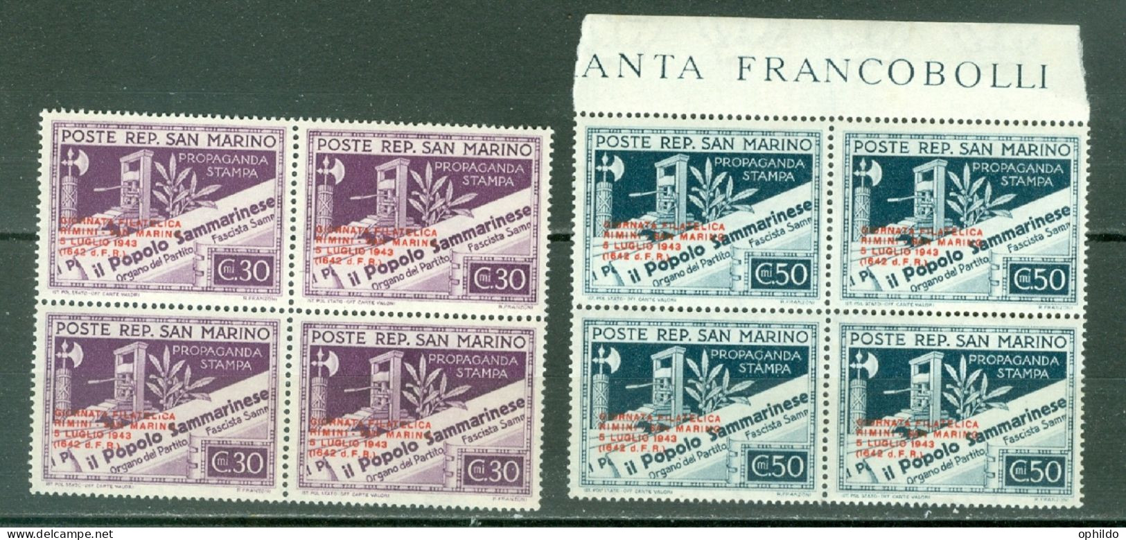 Saint Marin  Sassone   238/239  En Bloc 4   * *  TB  - Unused Stamps