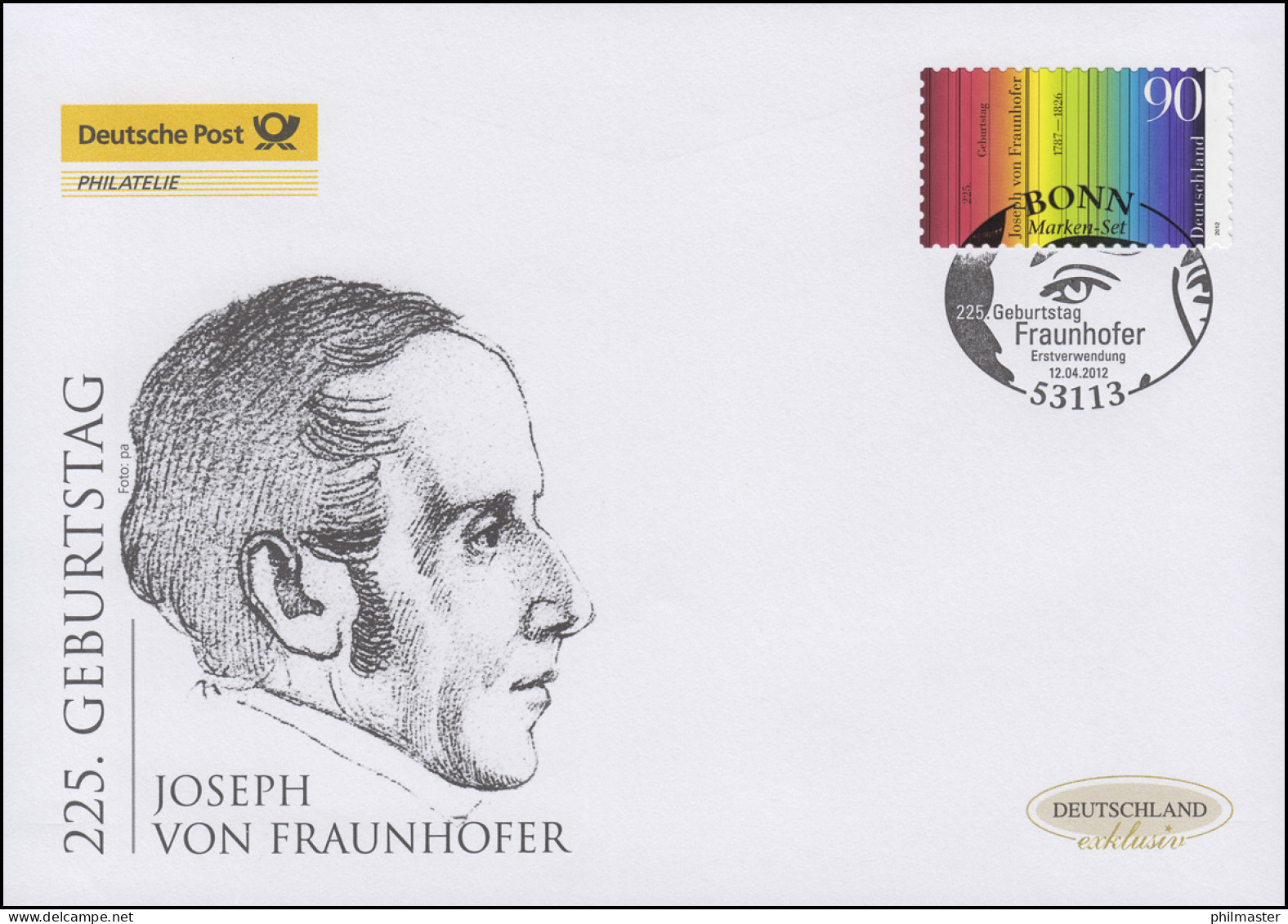 2929 Joseph Von Fraunhofer - Selbstklebend, Schmuck-FDC Deutschland Exklusiv - Cartas & Documentos
