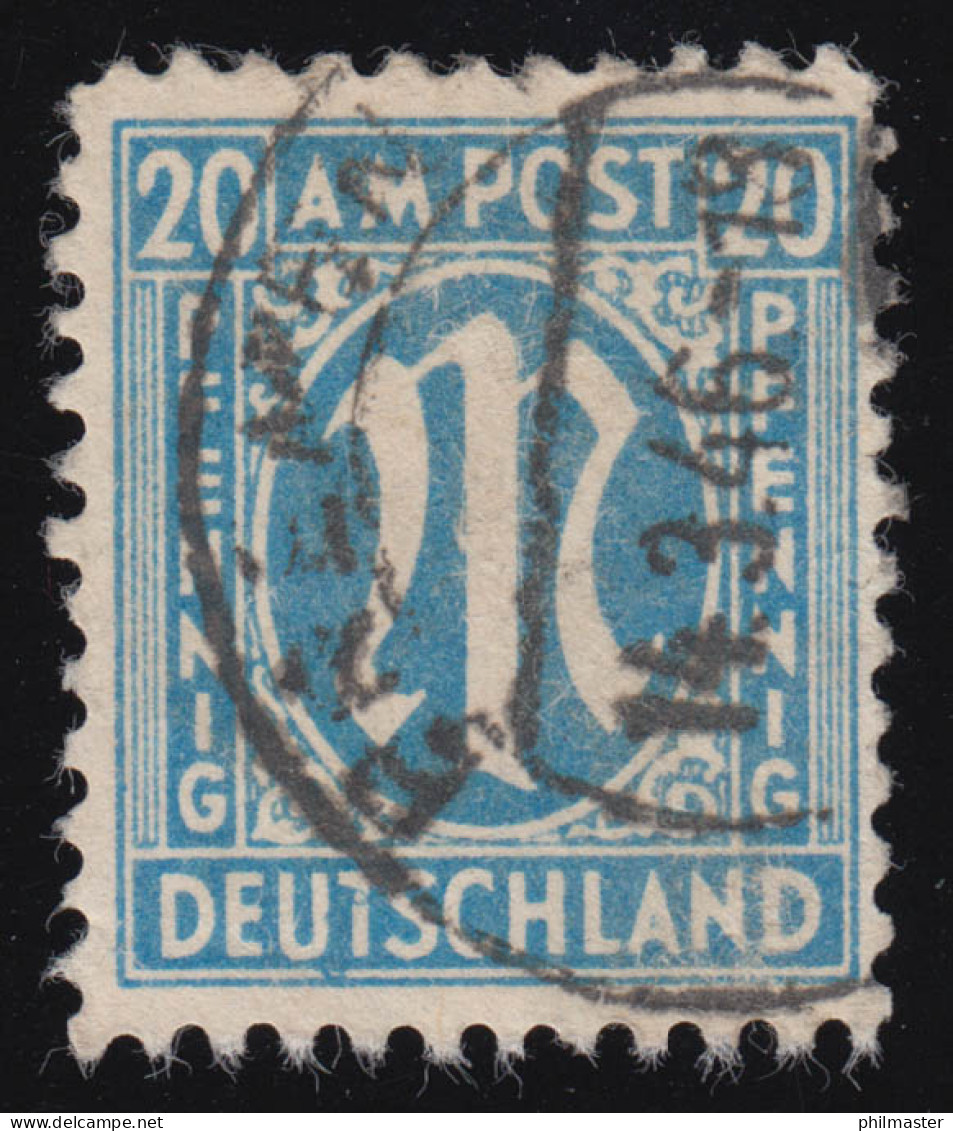 26XVII AM-Post Mit Doppel-PLF XVII Gebrochenes T Und Linienbruch, BREMEN 14.3.46 - Usados