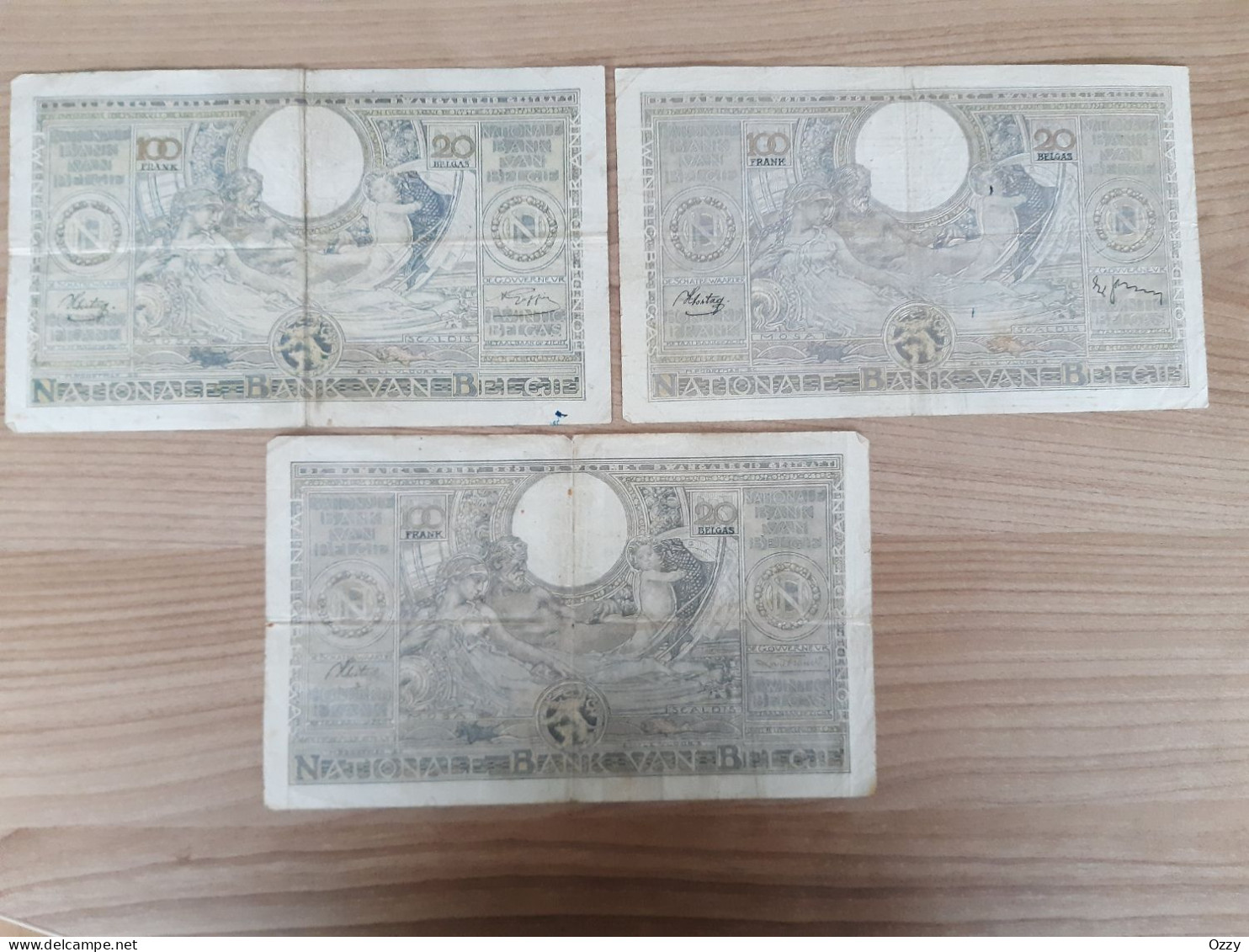 7 X 20 Belgas/100 Frank - 100 Francs & 100 Francs-20 Belgas