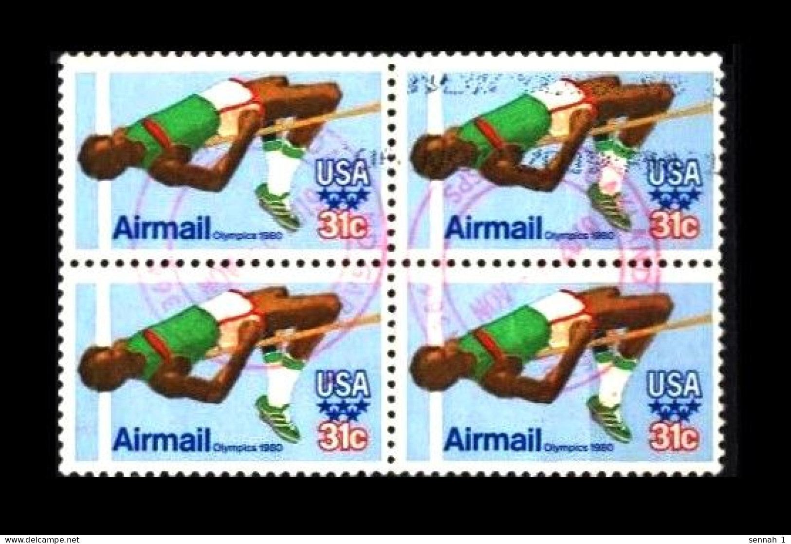 USA: 'Olympische Spiele – Hochsprung, 1979-1980' / 'Moscow Olympics – High Jump', Mi. 1405; Yv. PA.89; Sc. C97 Oo - Used Stamps