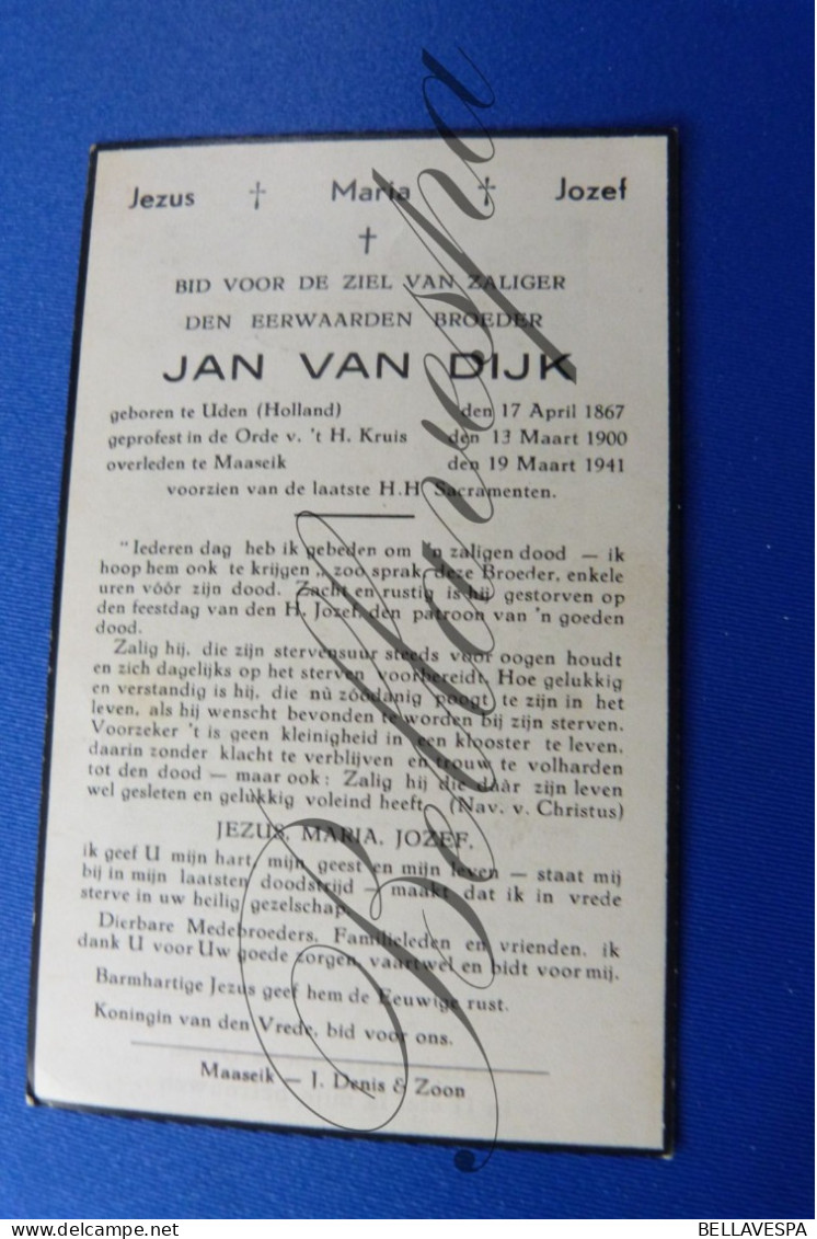 Jan VAN DIJK Kruisheer Uden 1867 Maaseik 1941 - Overlijden
