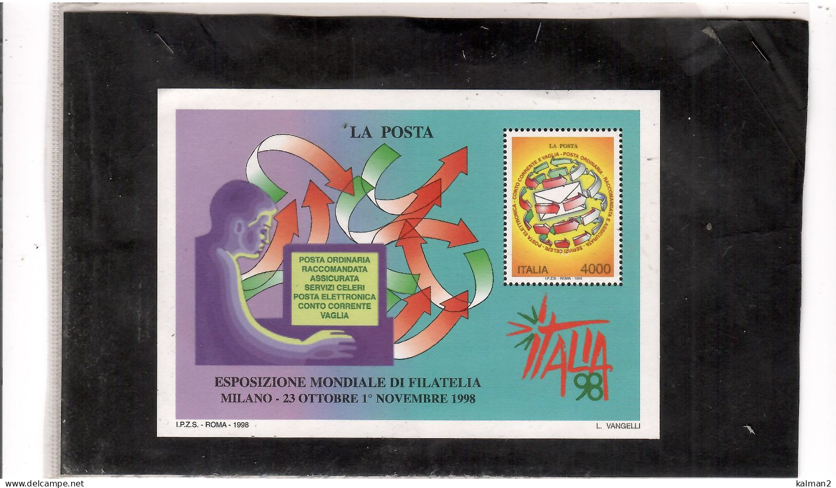 " ITALIA '98 "  FOGLIETTO  ESPOSIZIONE MONDIALE DI FILATELIA - 1991-00: Mint/hinged