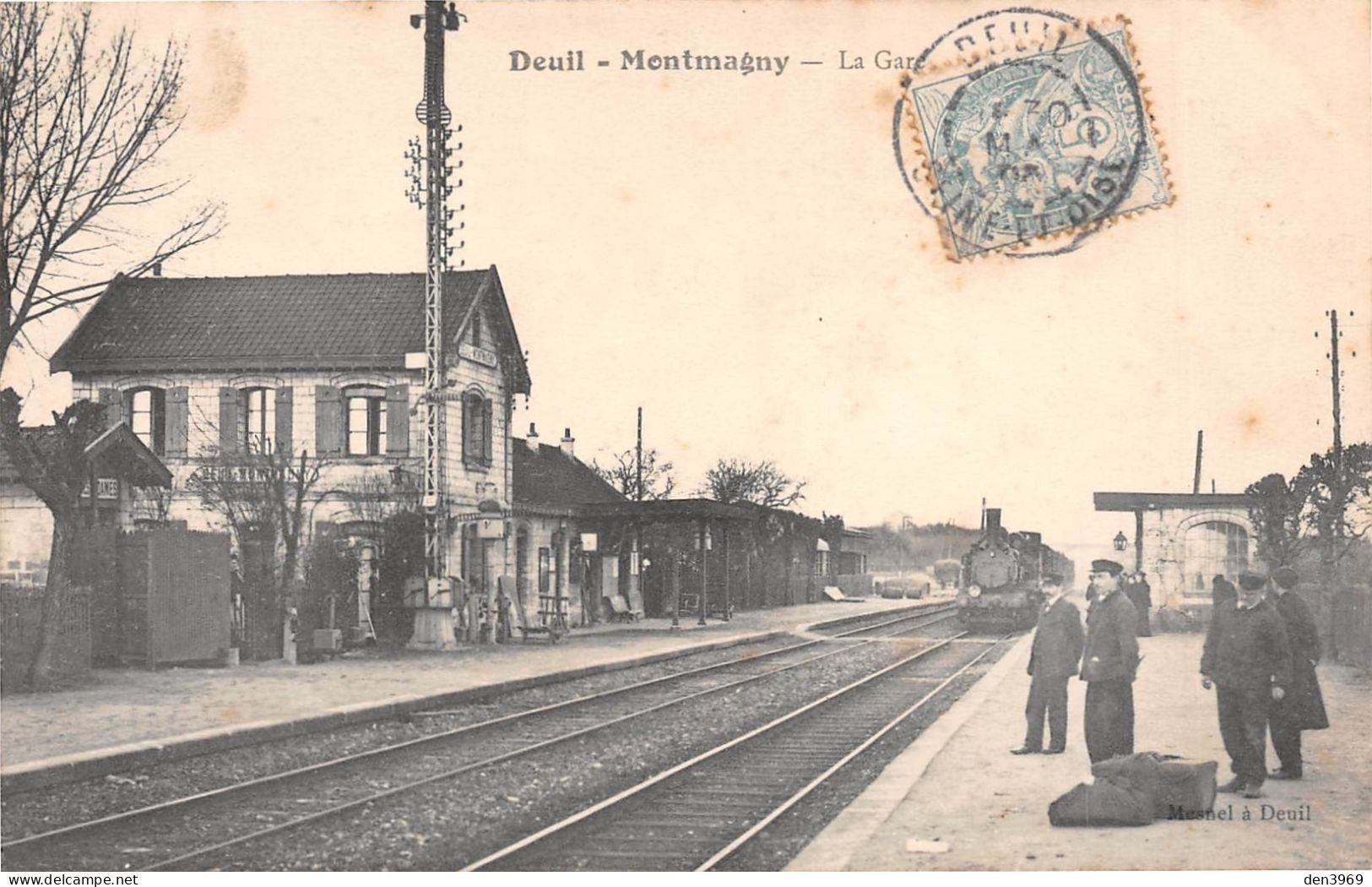 DEUIL (Val-d'Oise) - Montmagny - La Gare - Arrivée Du Train - Voyagé 1905 (2 Scans) - Deuil La Barre