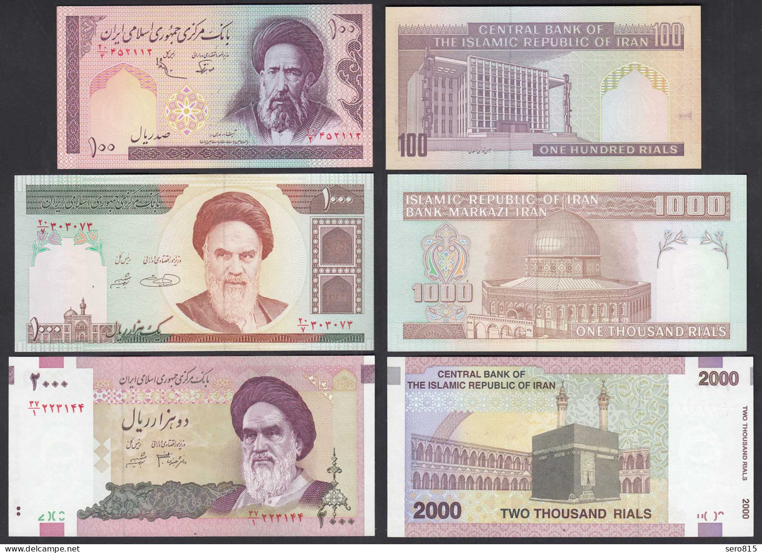 IRAN - 100,1000,2000 RIALS Pick 140d,143d,144a UNC (1)    (27557 - Sonstige – Asien