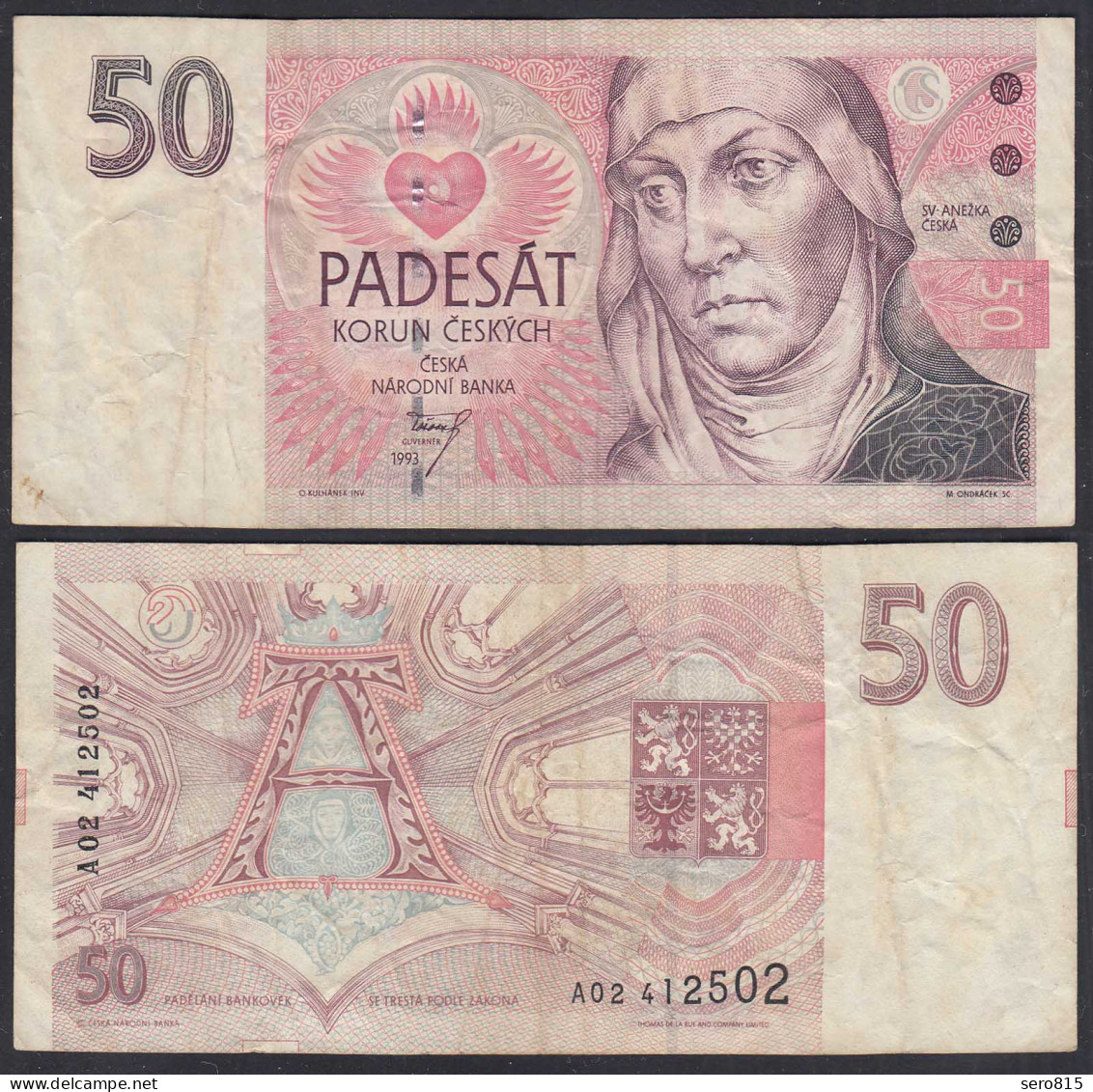 TSCHECHISCHE REPUBLIK - CZECH REPUBLIC 50 Korun 1993 F+ (4+) Pick 4a  (27593 - Czech Republic